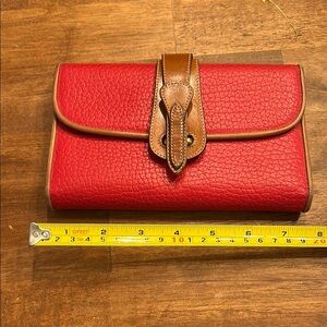 Dooney & Bourke Red and Brown Leather Wallet